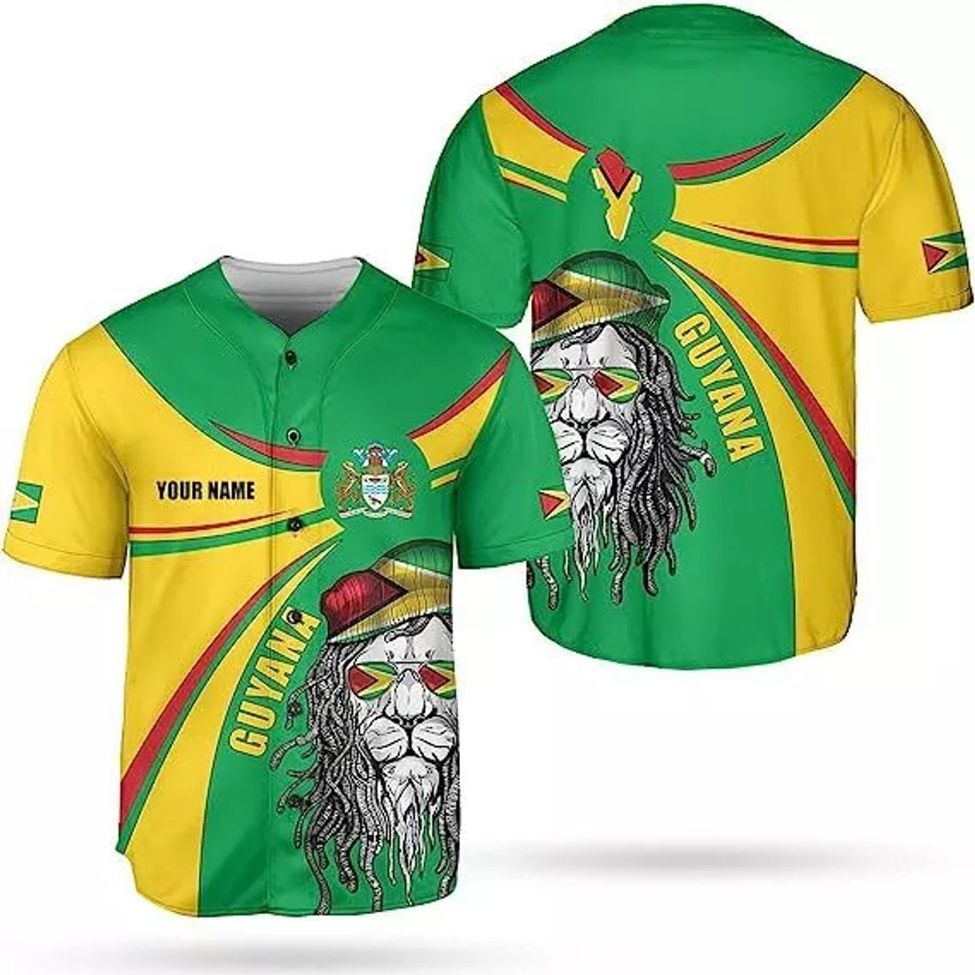 Personalized Guyana Pride Baseball Jersey S-5XL