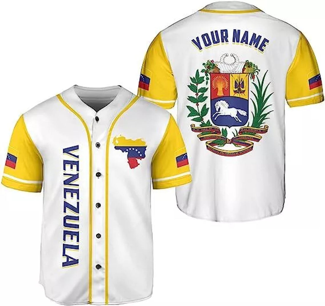 Custom Venezuela Baseball Jersey Proud Venezuelan Flag Baseball Jersey S-5XL