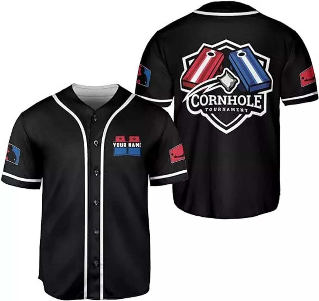 Custom Cornhole Baseball Jersey Like A Boss Funny Baseball Jersey S-5XL