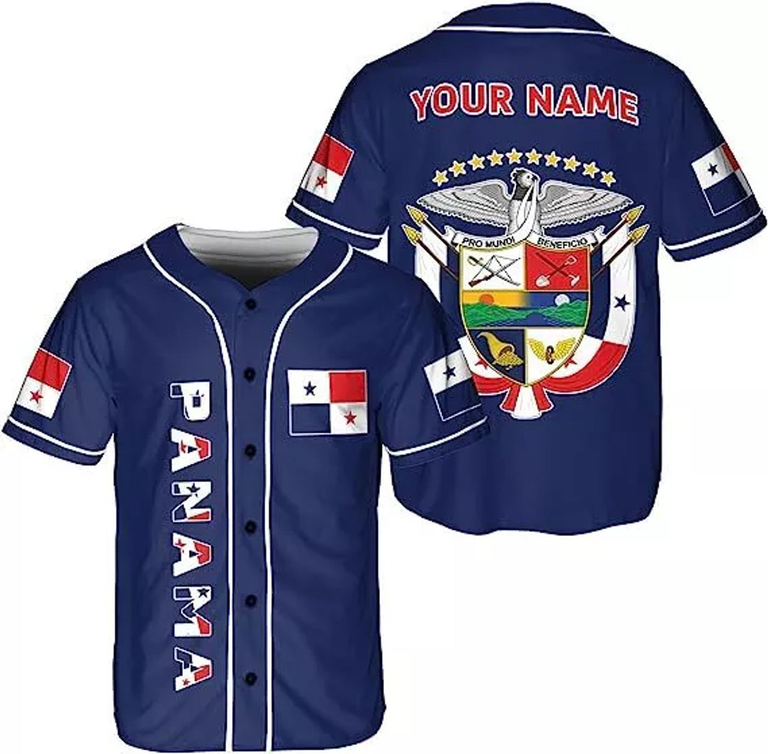 Custom Name Panama Baseball Jersey Panamanian Flag Baseball Jersey S-5XL