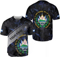Personalized El Salvador Flag Baseball Jersey Shirt Baseball Jersey S-5XL