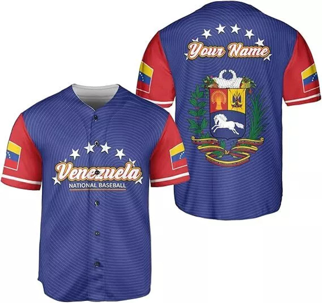 Venezuelan Flag Baseball Jersey Venezuela Team Shirt Baseball Jersey S-5XL