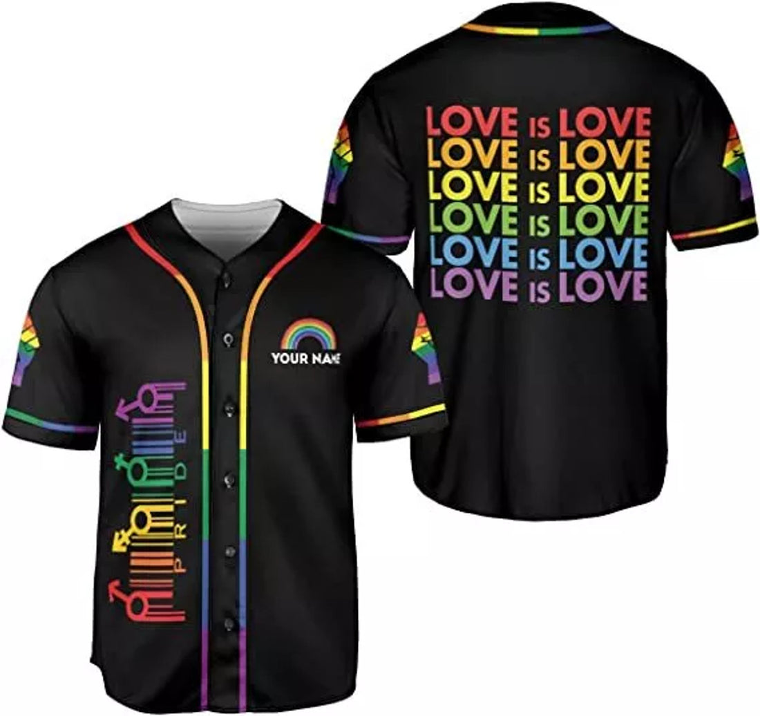 LGBT Pride Rainbow Baseball Jersey S-5XL