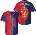 Custom Norway Baseball Jersey Norwegian Pride Baseball Jersey S-5XL