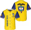 Colombia Baseball Jersey Shirt Colombian Flag Baseball Jersey S-5XL