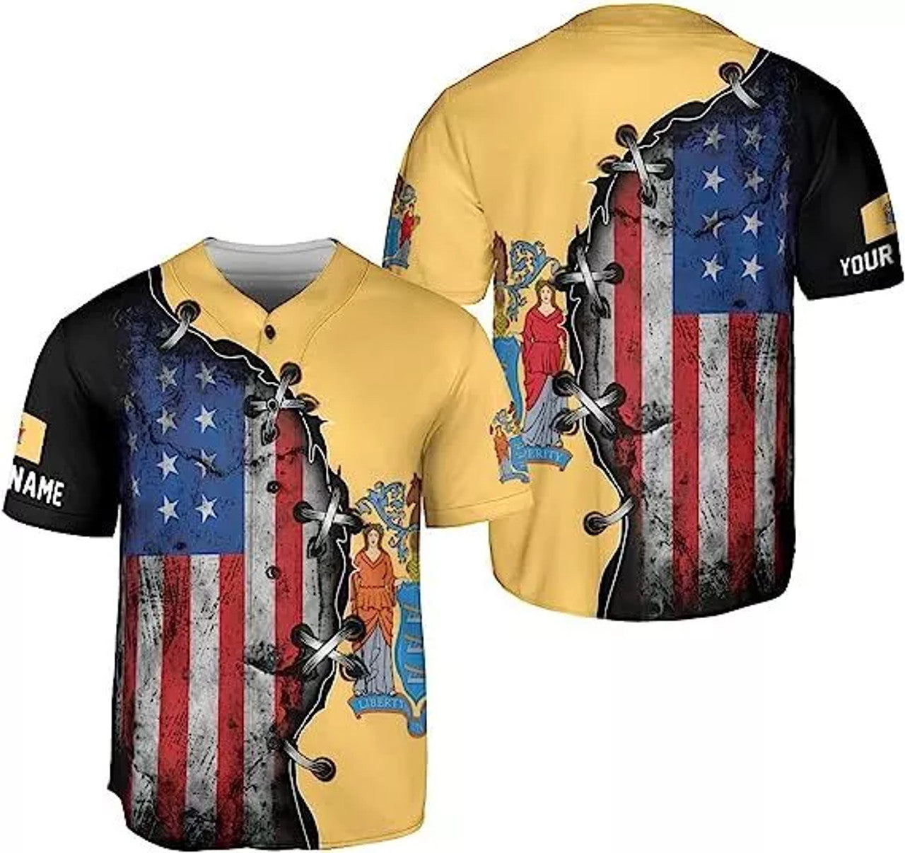 Custom Name New Jersey Baseball Jersey Shirts NJ State Baseball Jersey S-5XL