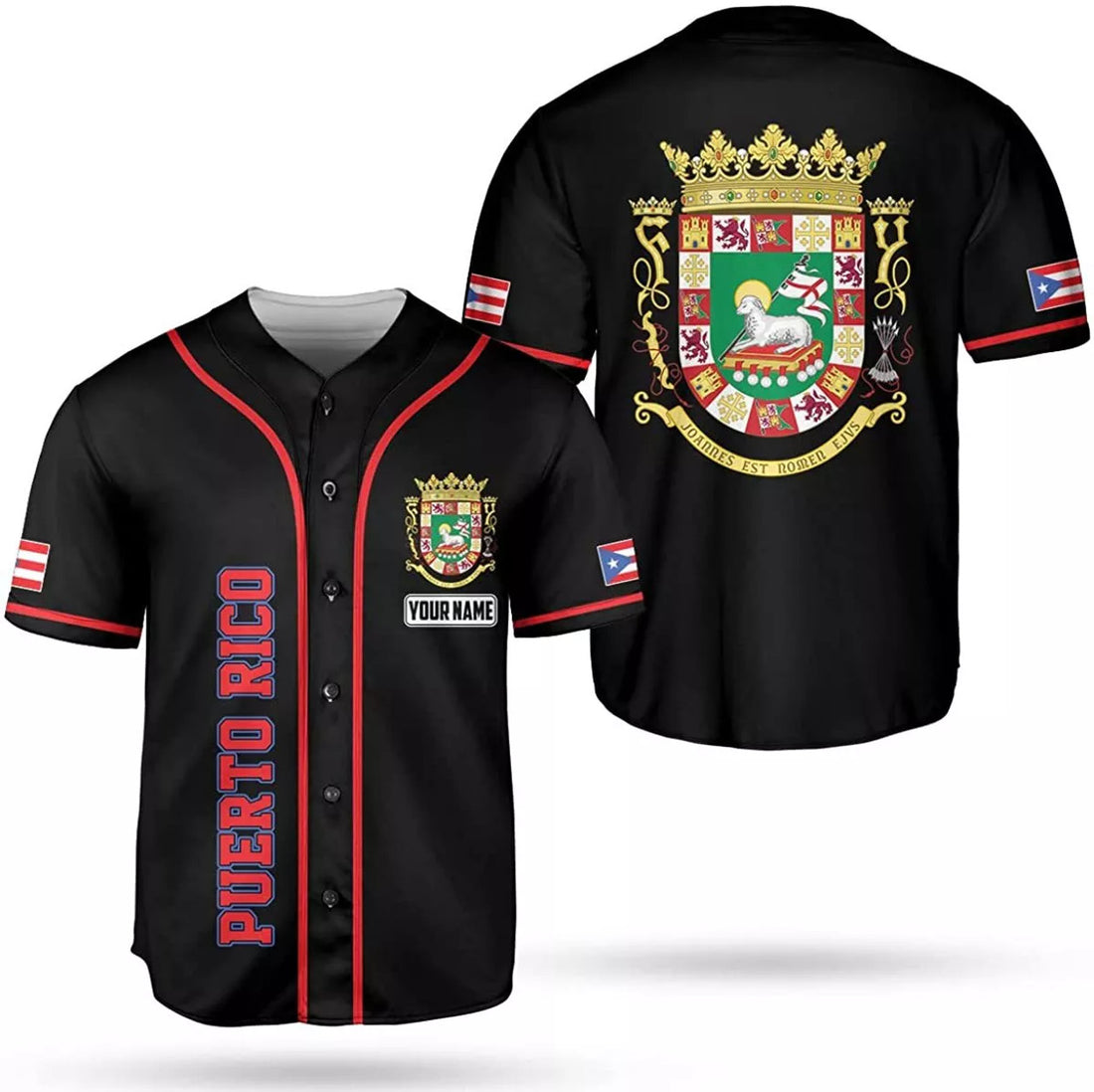 Custom Puerto Rico Baseball Shirt Team Name Baseball Jersey S-5XL