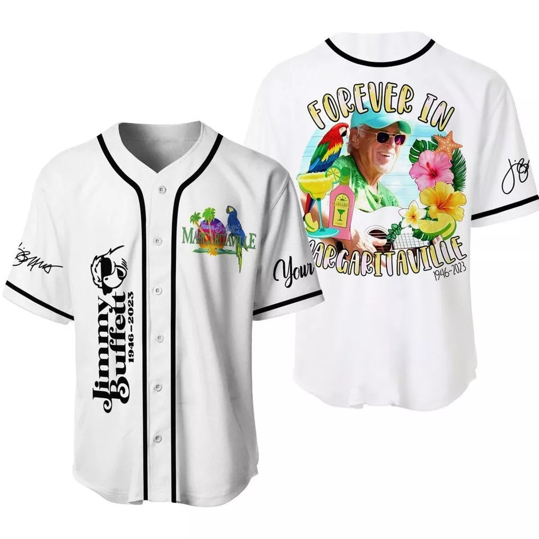 Customized Jimmy Buffett Margaritaville Lover 3D Baseball Jersey S-5XL