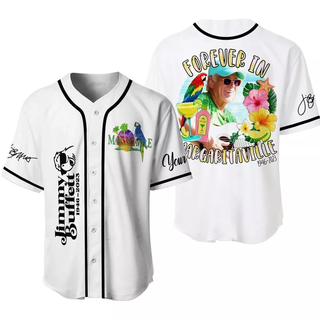 Customized Jimmy Buffett Margaritaville Lover 3D Baseball Jersey S-5XL
