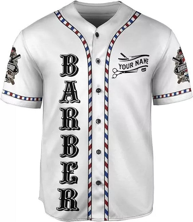 Custom Barber Shop Baseball Jersey 3D Baseball Jersey S-5XL