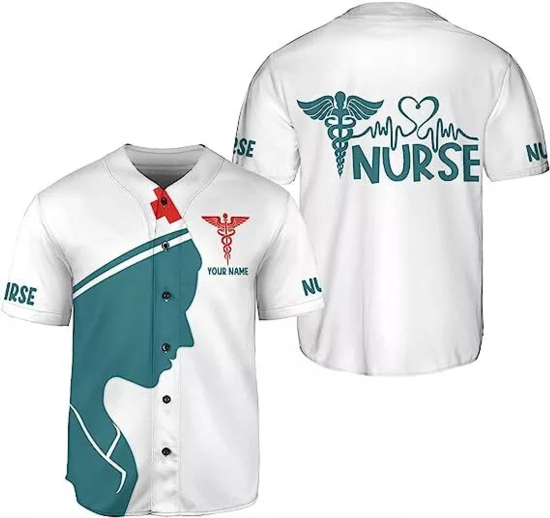 Custom Personalized Nurse Baseball Jersey Nursing Gift Baseball Jersey S-5XL