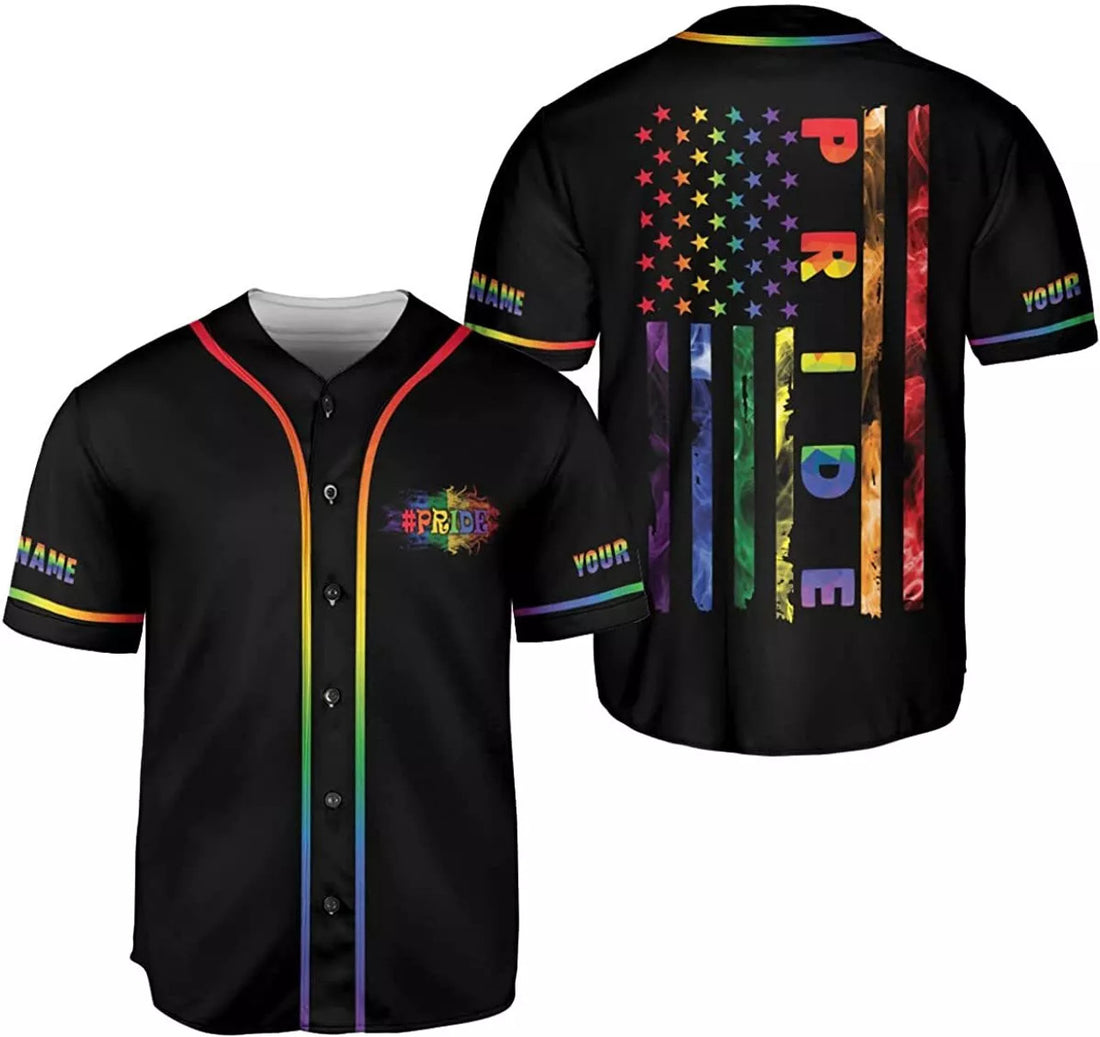 Custom Rainbow Pride LGBT Love is Love Baseball Jersey S-5XL