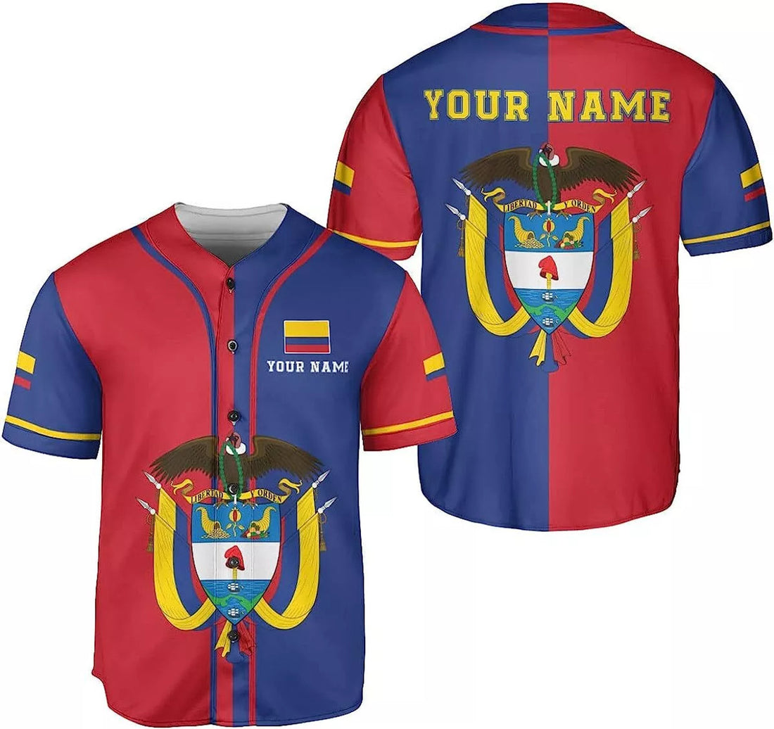 Colombia Baseball Jersey Shirt Colombian Flag Baseball Jersey S-5XL