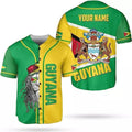 Custom Guyana Pride Baseball Jersey Guyanese Guyana Flag Baseball Jersey S-5XL