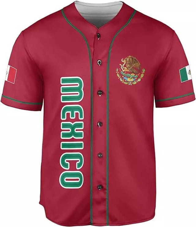 Custom Mexico Baseball Soccer Shirt Mexican Jersey Baseball Jersey S-5XL