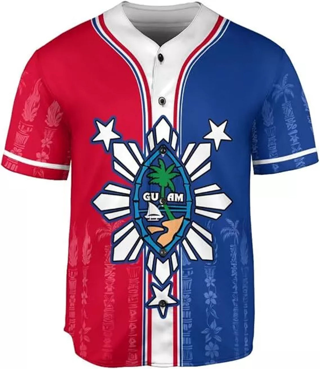 Personalized Guam Novelty Baseball Jersey Short Sleeve Baseball Jersey S-5XL