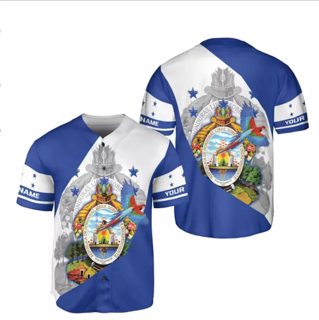Custom Personalized Honduras Flag Baseball Jersey Shirt Baseball Jersey S-5XL