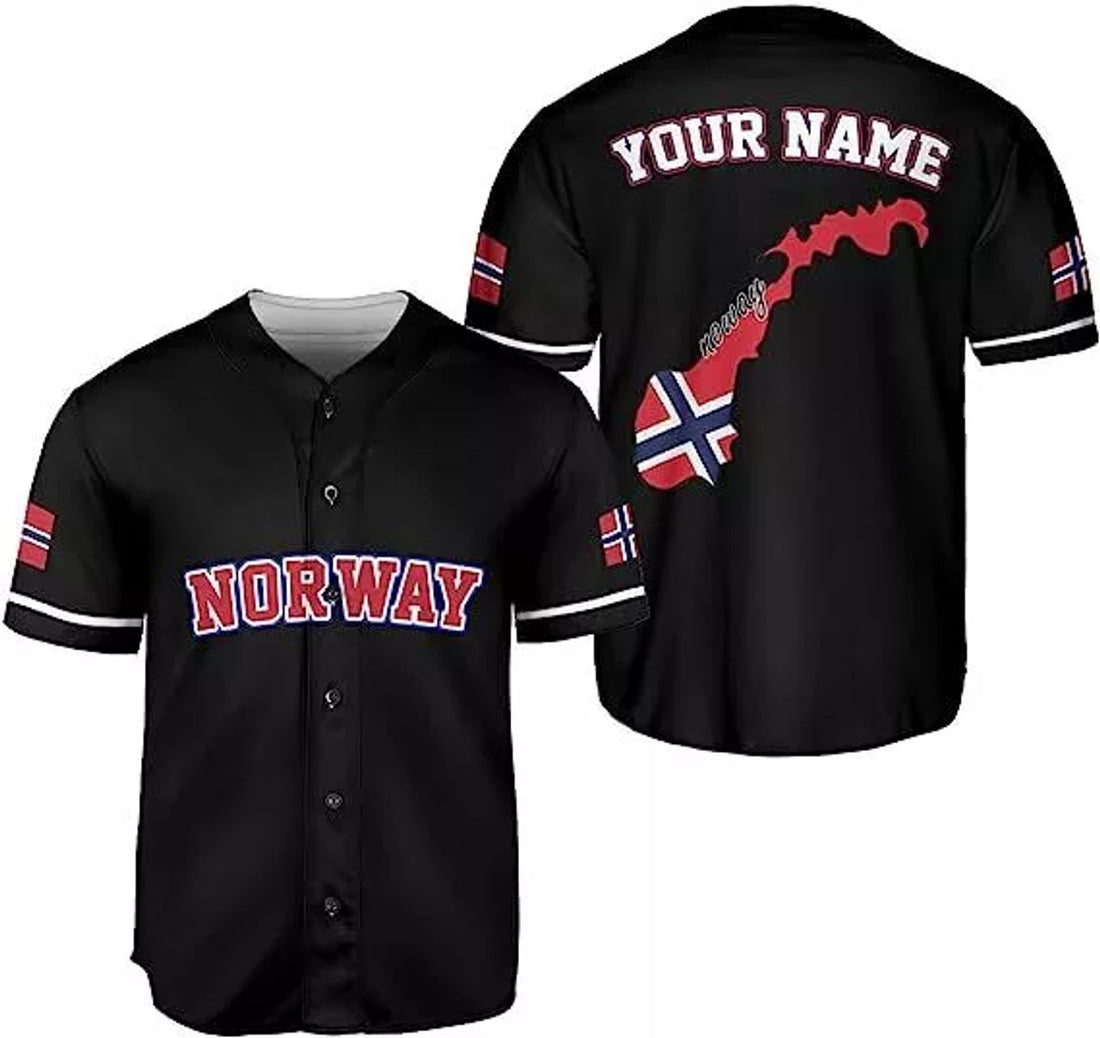 Custom Norway Baseball Jersey Norwegian Pride Baseball Jersey S-5XL