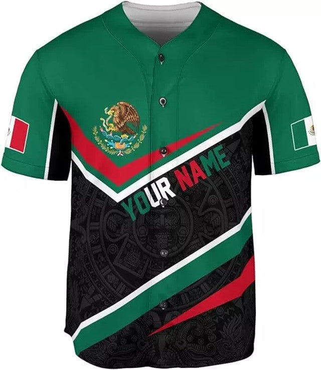 Custom Mexico Soccer Shirt Mexican Baseball Jersey S-5XL