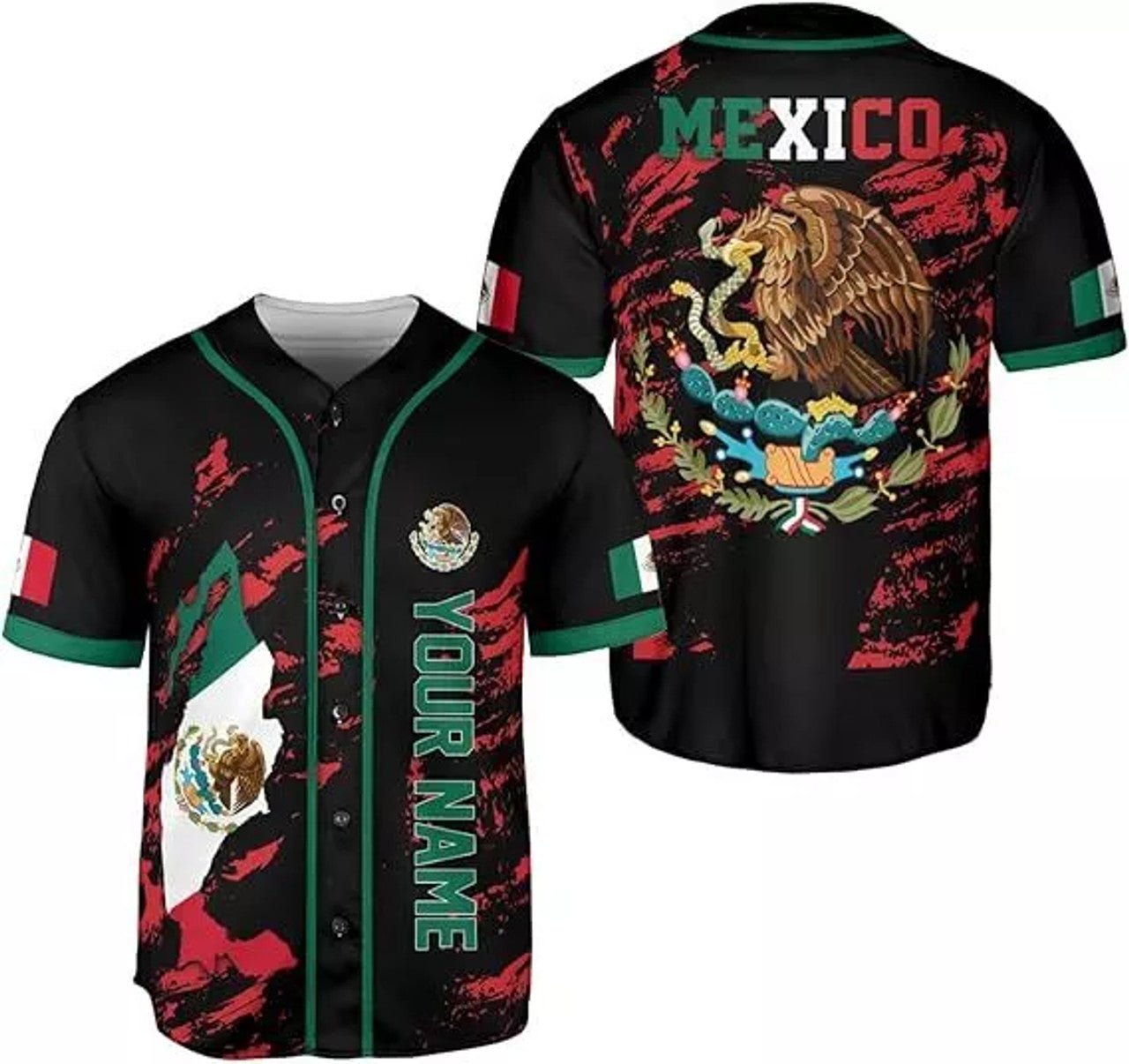 Custom Mexico Soccer Baseball Jersey Mexican Shirt Baseball Jersey S-5XL