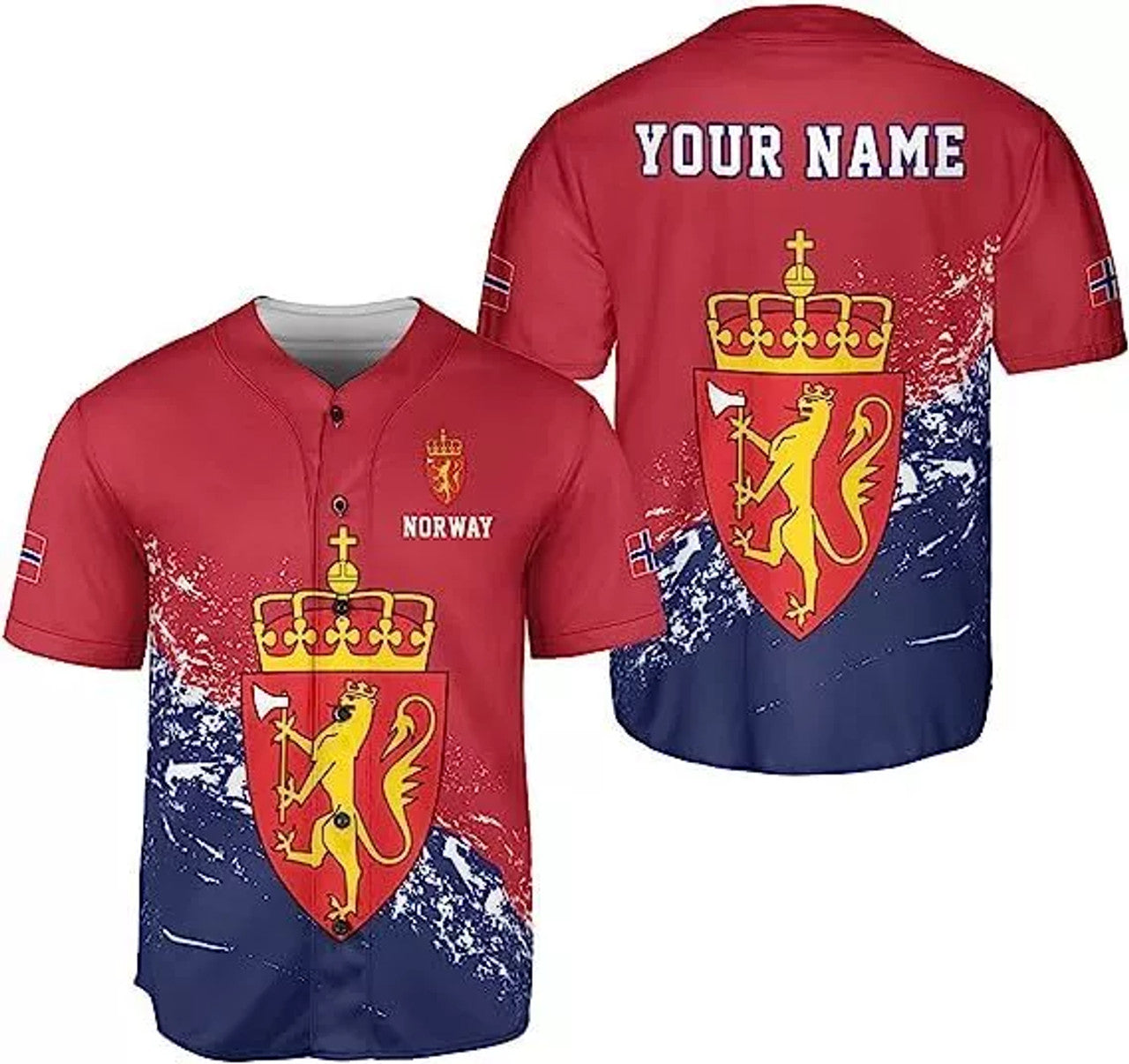 Custom Norway Baseball Jersey Norwegian Pride Baseball Jersey S-5XL