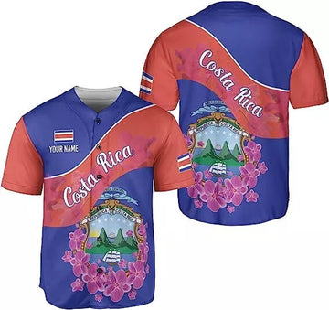 Custom Costa Rica Baseball Jersey for Men Women Baseball Jersey S-5XL