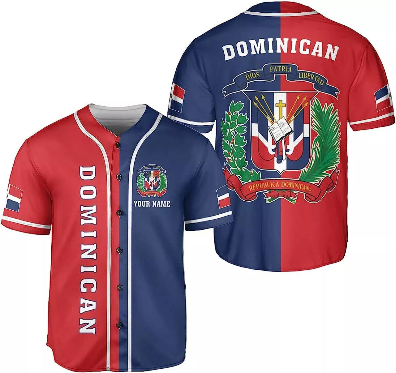 Custom Dominican Baseball Shirt Baseball Jersey S-5XL
