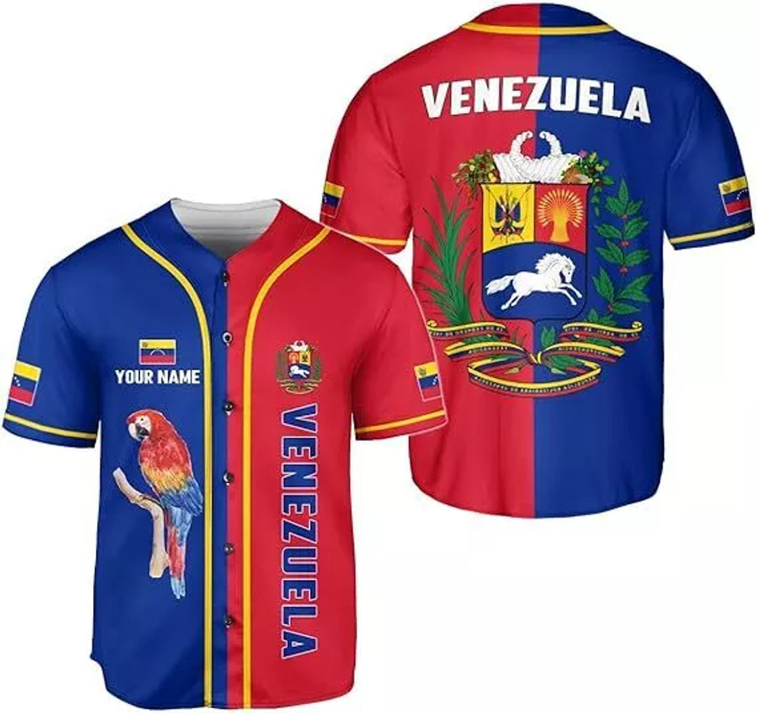 Custom Venezuela Baseball Jersey Venezuelan Shirt Baseball Jersey S-5XL