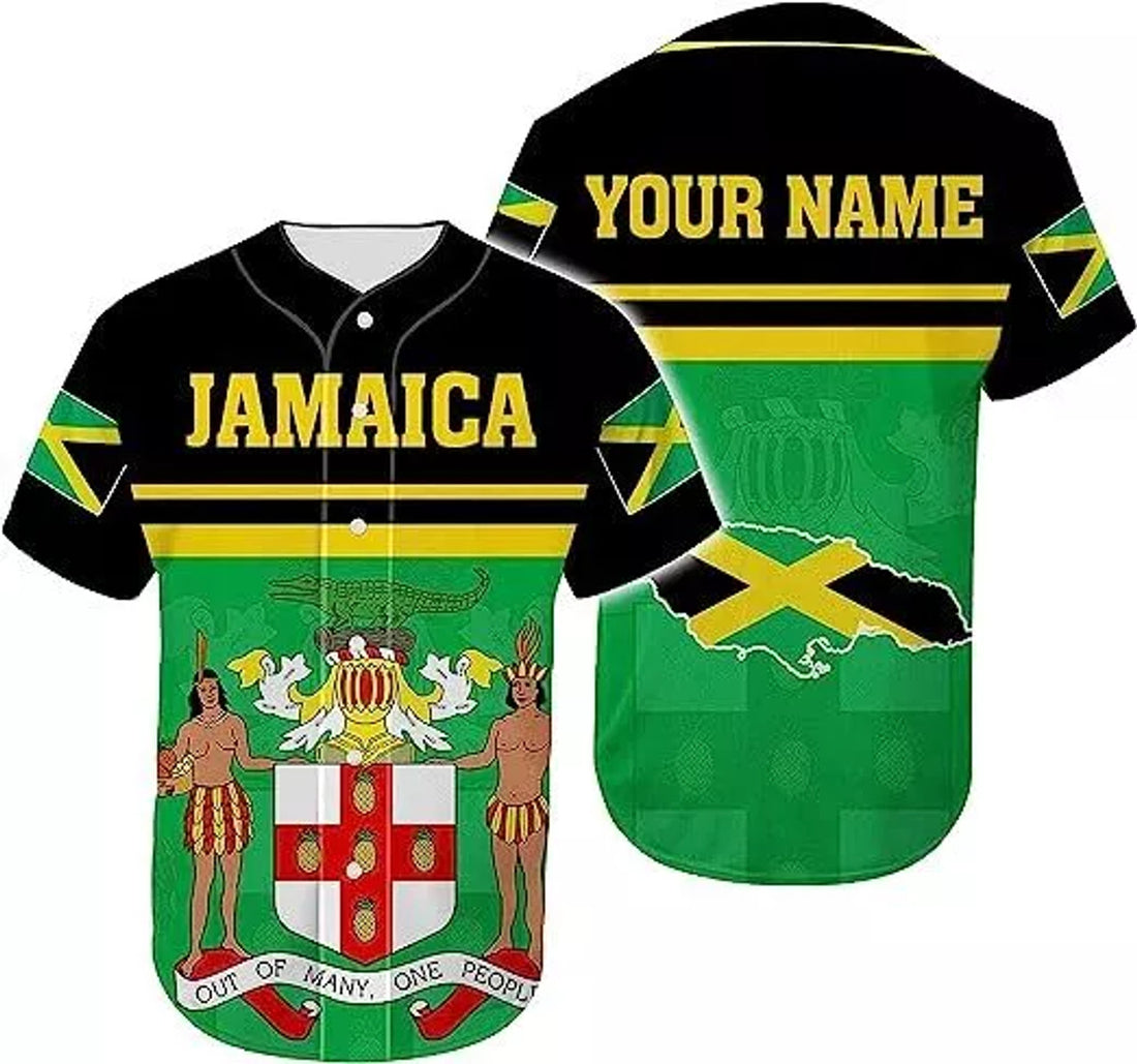 Custom Jamaica Baseball Shirt Team Name Baseball Jersey S-5XL