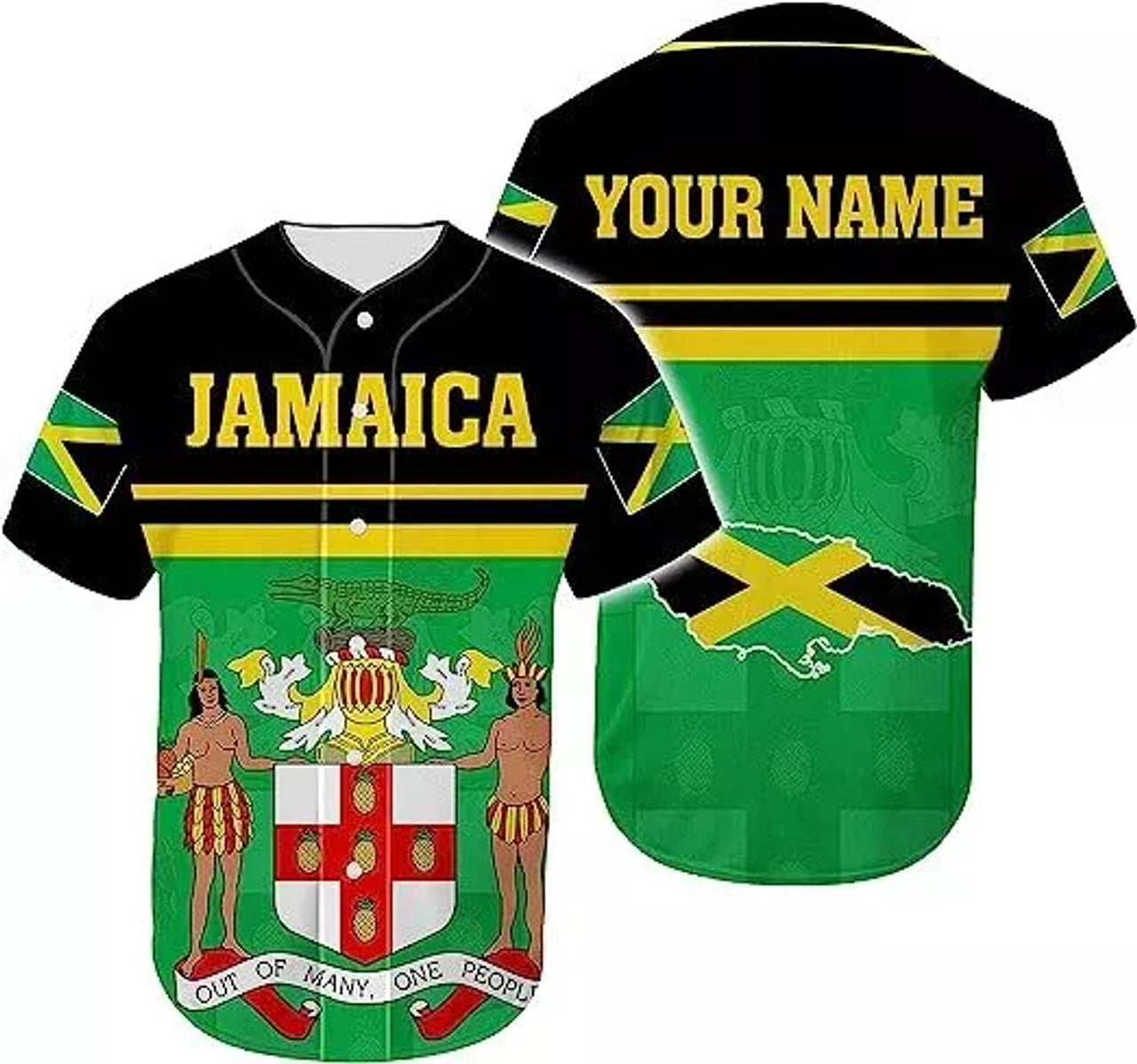 Custom Jamaica Baseball Shirt Team Name Baseball Jersey S-5XL