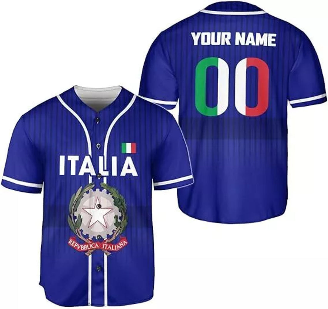 Custom Italia Baseball Jersey Italian Flag Shirt Baseball Jersey S-5XL