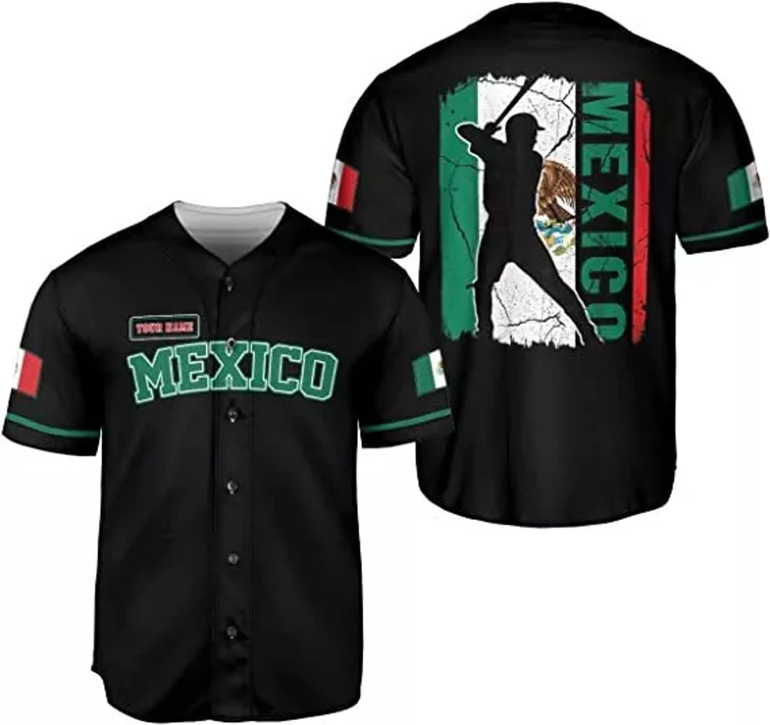 Personalized Mexico Baseball Shirt Aztec Design Baseball Jersey S-5XL
