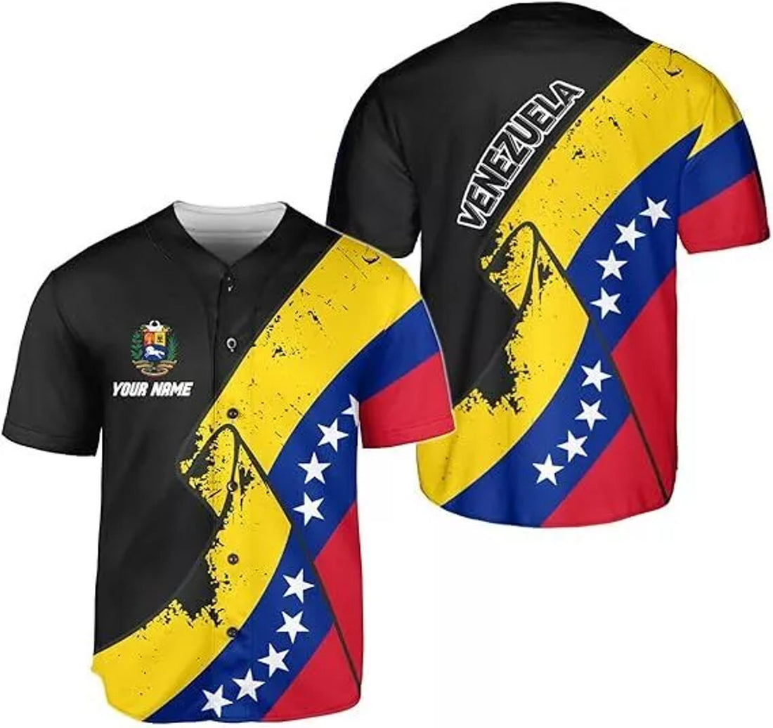 Custom Venezuela Baseball Jersey Camisa Venezuelan Shirt Baseball Jersey S-5XL
