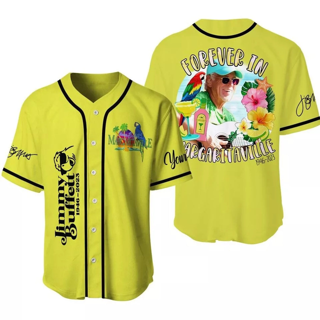 Custom Jimmy Buffett Margaritaville Lover 3D Baseball Shirt Baseball Jersey S-5XL