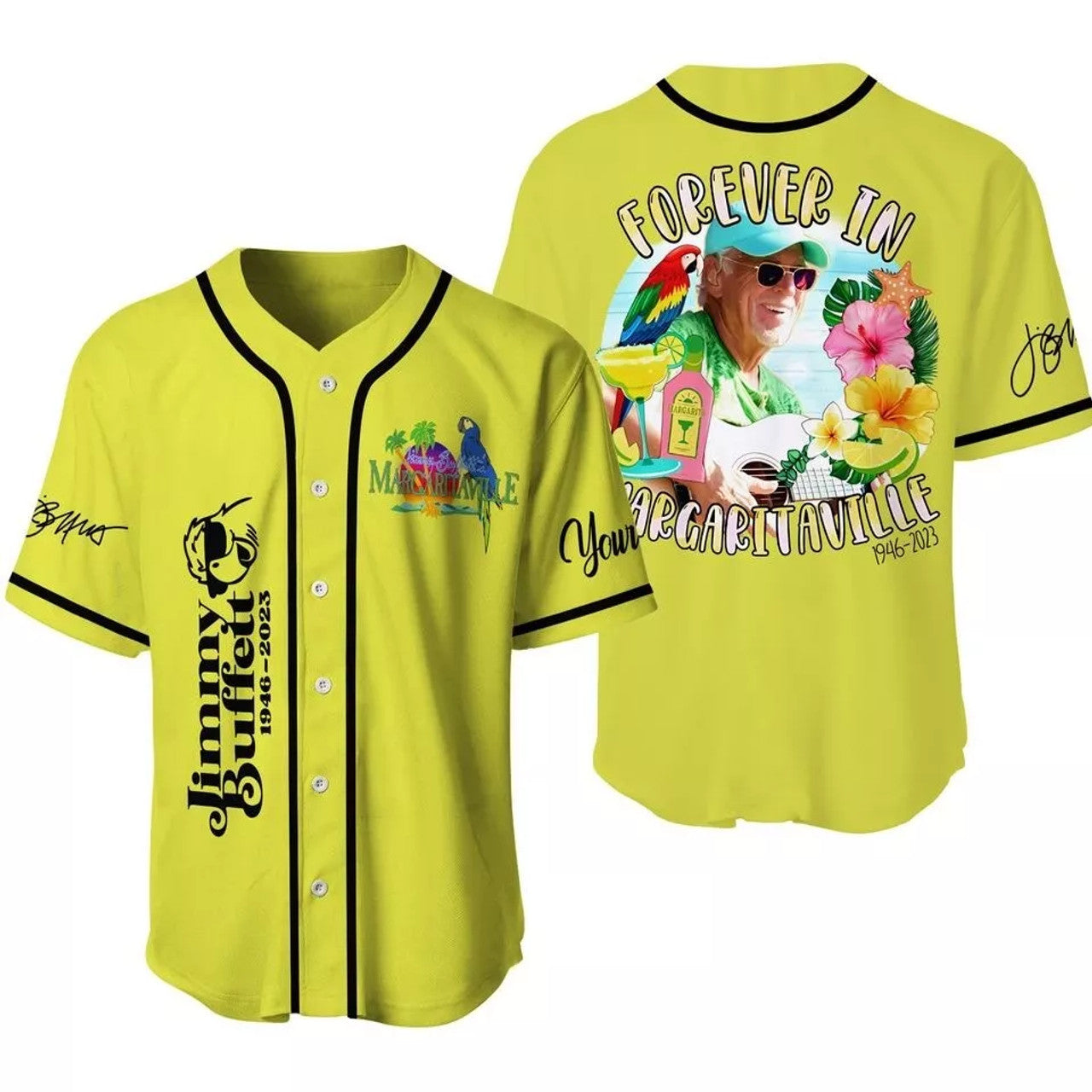 Custom Jimmy Buffett Margaritaville Lover 3D Baseball Shirt Baseball Jersey S-5XL