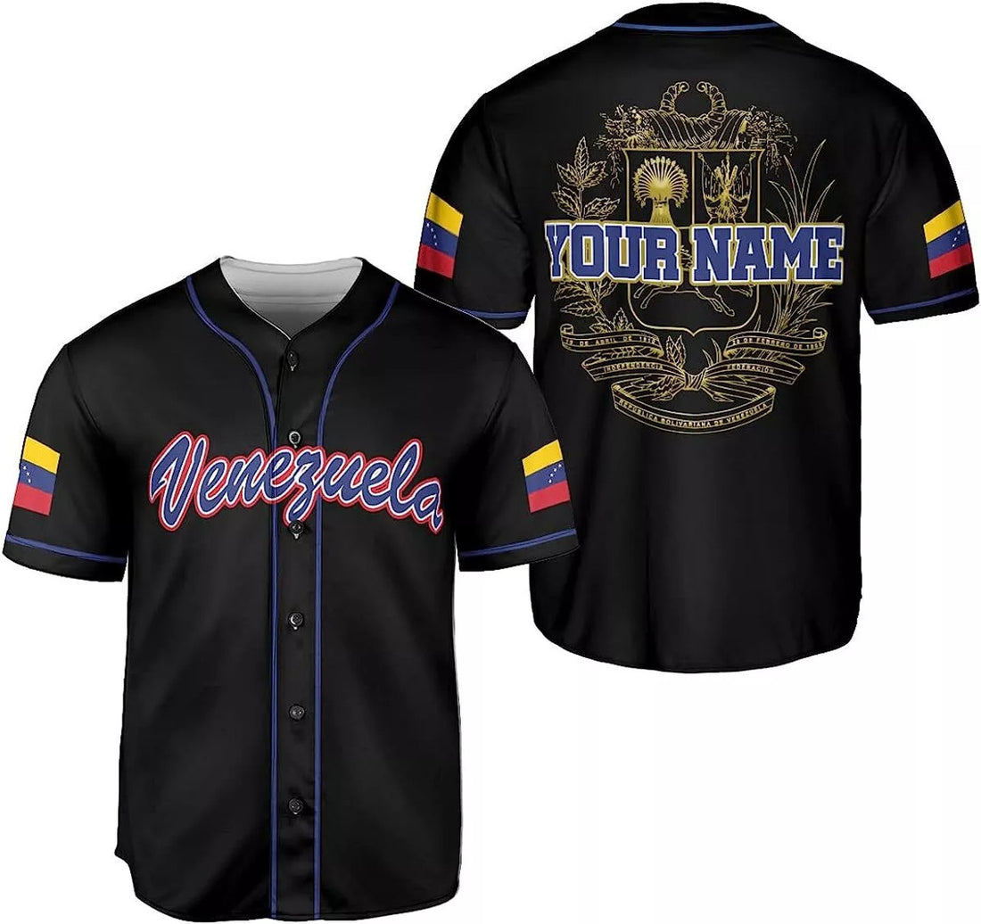 Personalized Name Venezuela Baseball Jersey Shirt Baseball Jersey S-5XL