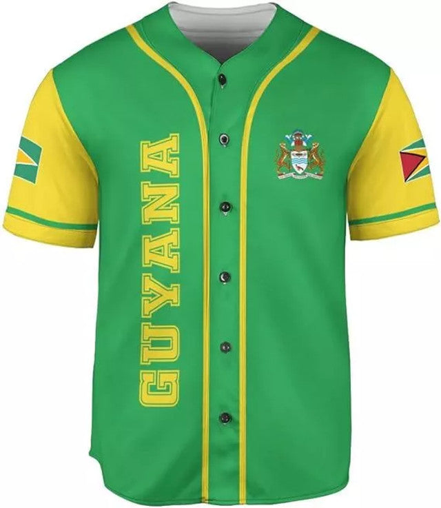 Guyana Flag Jersey National Pride Baseball Jersey S-5XL