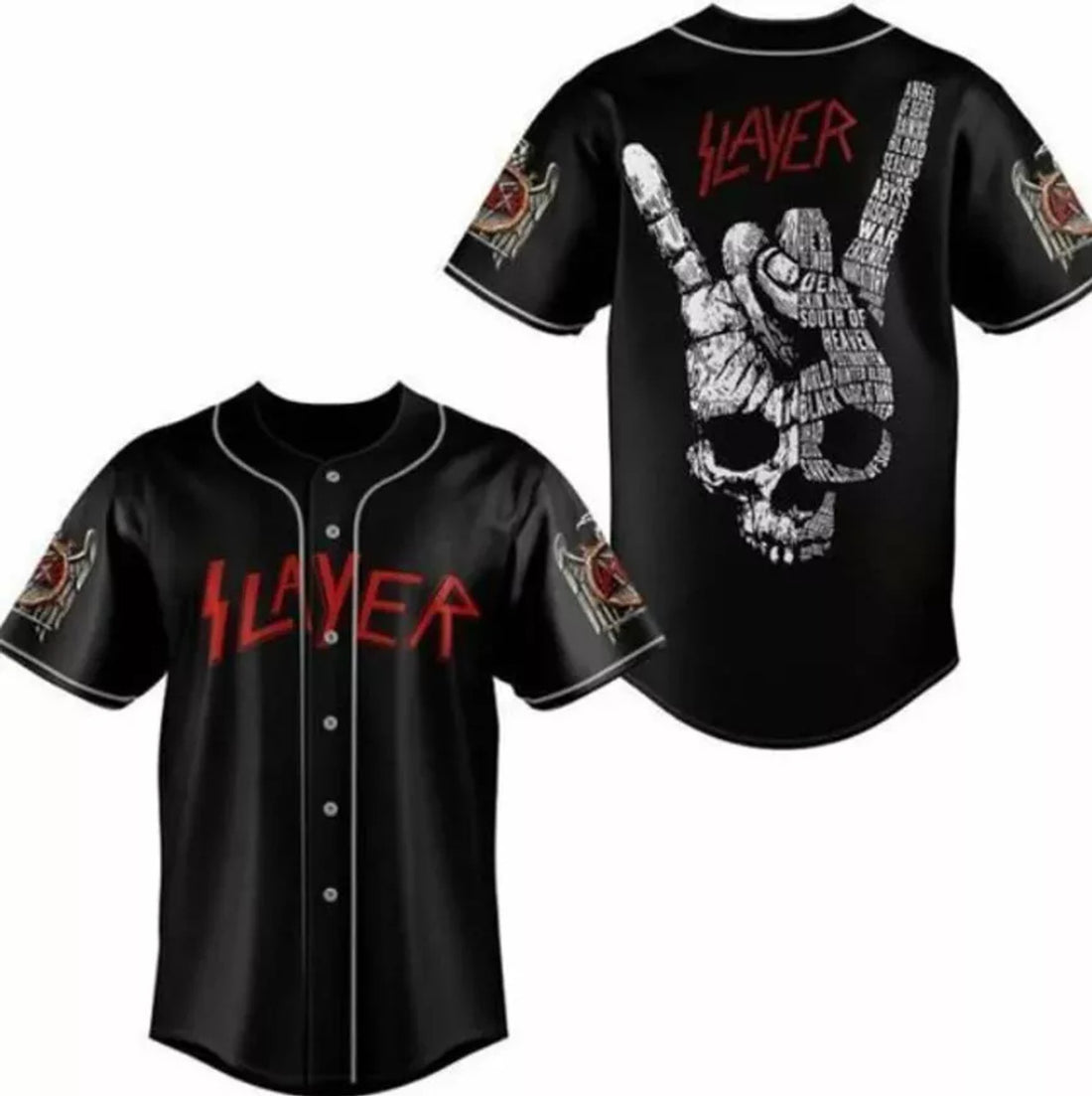 Slayer Rock Band 3D Jersey Shirt Baseball Gift Baseball Jersey S-5XL