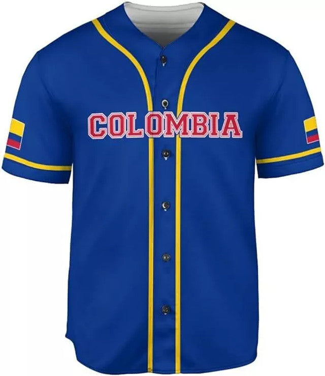 Custom Colombia Baseball Jersey Flag Shirt Baseball Jersey S-5XL
