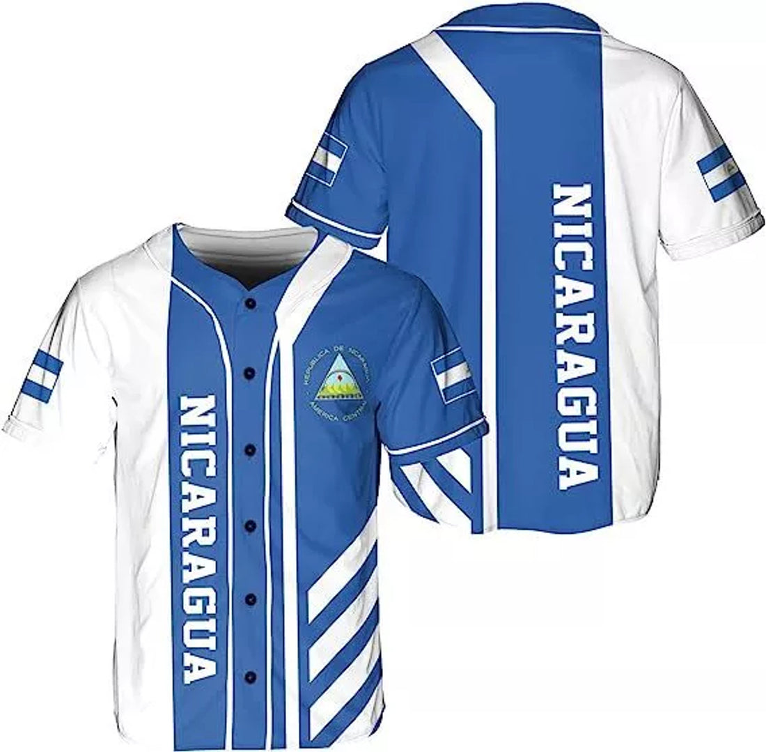 Nicaragua Baseball Jersey Shirt Custom Nicaraguan Baseball Jersey S-5XL