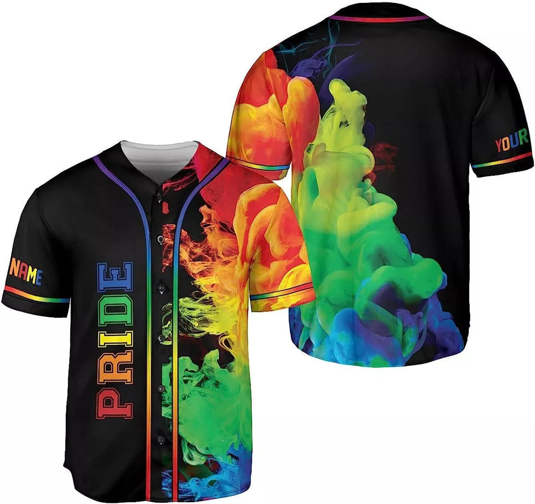 Custom Rainbow Pride LGBT Love Baseball Jersey S-5XL
