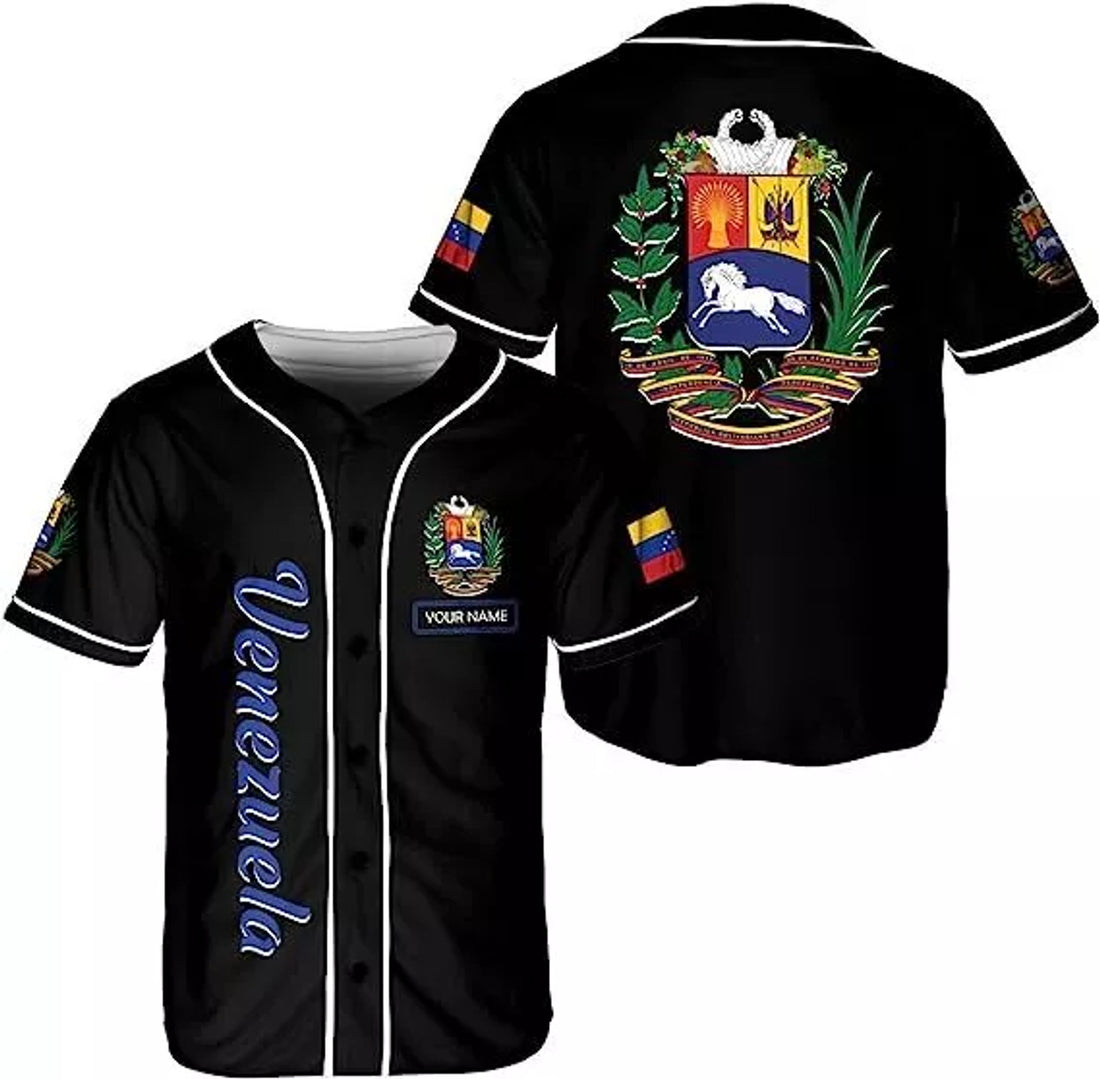 Custom Venezuela Baseball Jersey Proud Venezuelan Flag Baseball Jersey S-5XL