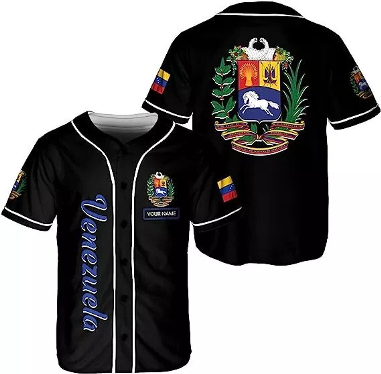 Custom Venezuela Baseball Jersey Proud Venezuelan Flag Baseball Jersey S-5XL