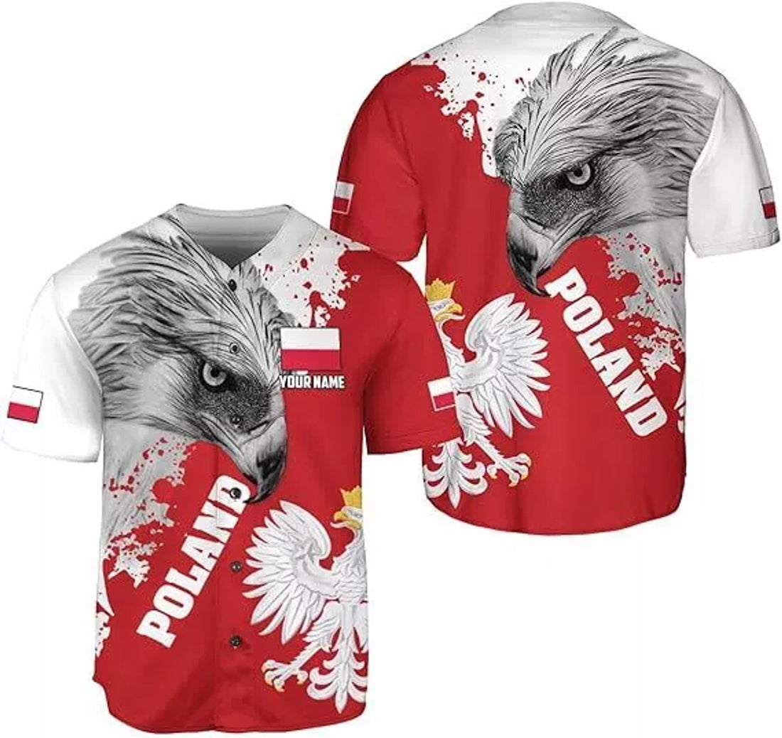 Custom Poland Baseball Jersey Polska Shirt Baseball Jersey S-5XL
