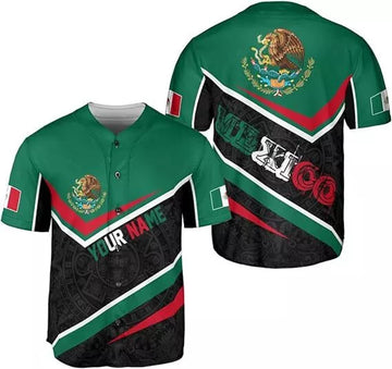 Custom Mexico Soccer Shirt Mexican Baseball Jersey S-5XL