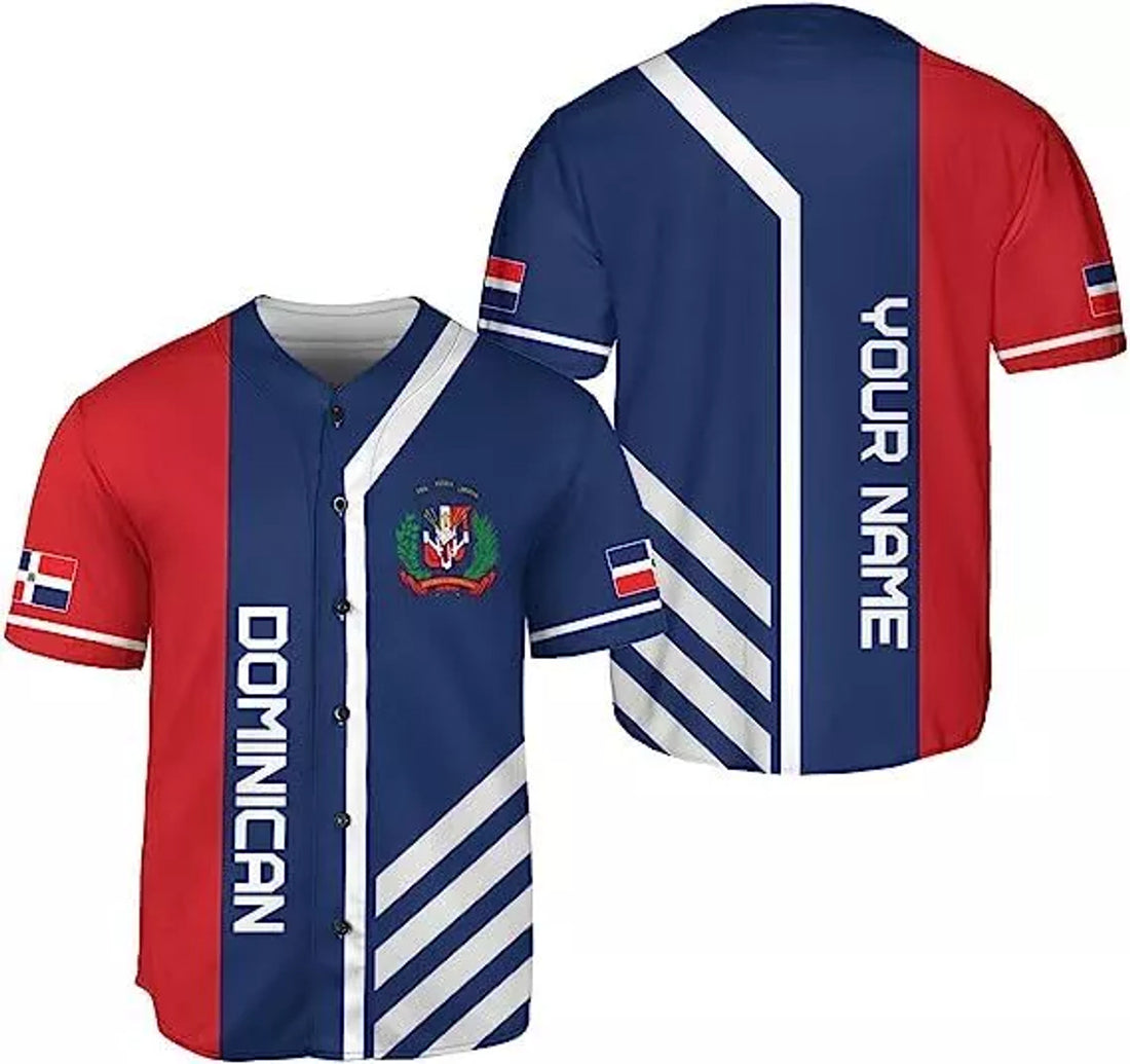 Custom Dominican Republic Baseball Shirt Team Name Baseball Jersey S-5XL