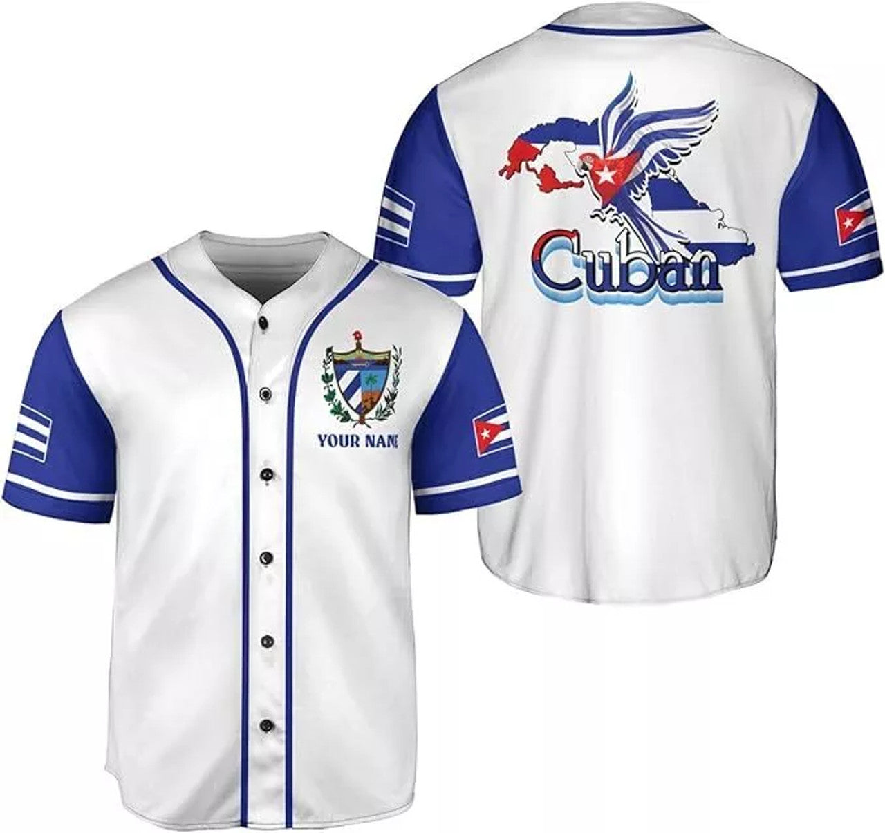 Custom Cuba Baseball Jersey Shirt Cuba Flag Cuban Baseball Jersey S-5XL