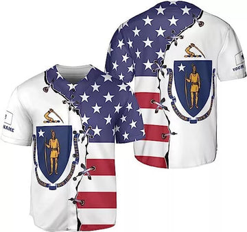 Custom Name Massachusetts Baseball Shirt Sports Baseball Jersey S-5XL