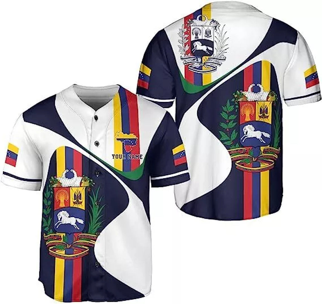Custom Venezuela Baseball Jersey Proud Flag Design Baseball Jersey S-5XL