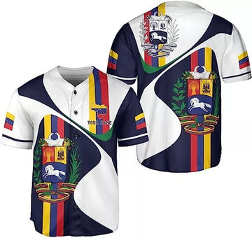 Custom Venezuela Baseball Jersey Proud Flag Design Baseball Jersey S-5XL